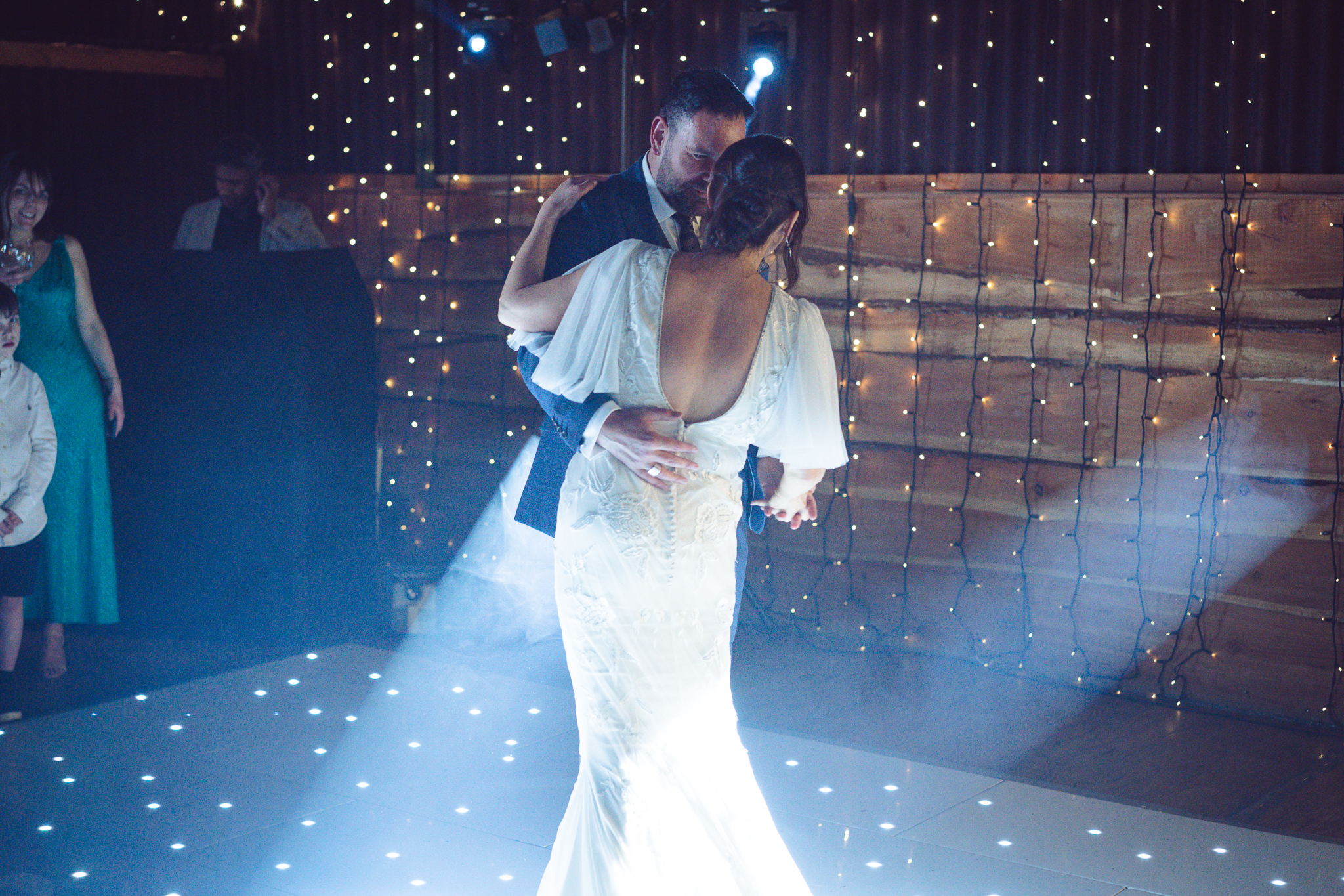 bride and groom first dance at wedding in cheshire