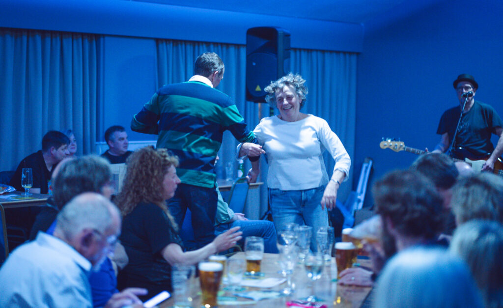 crowd dancing at marple music night